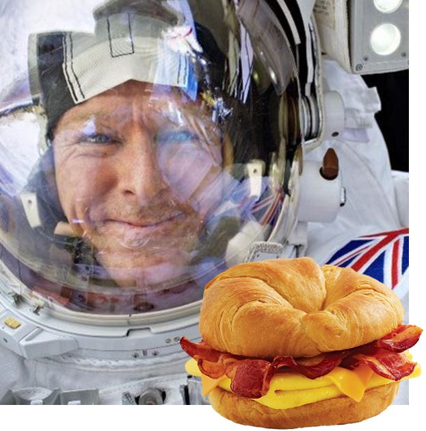 Tim Peake and bacon sarnie