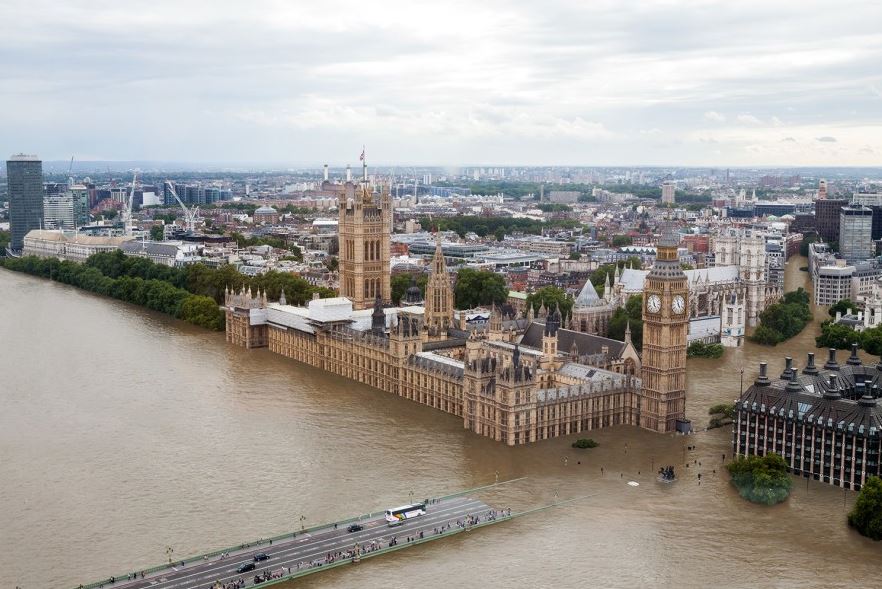 London 20 foot sea level rise