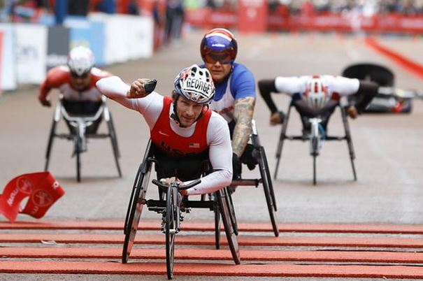 London Marathon wheelchair race