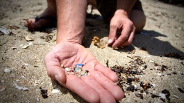 Microbeads on beach