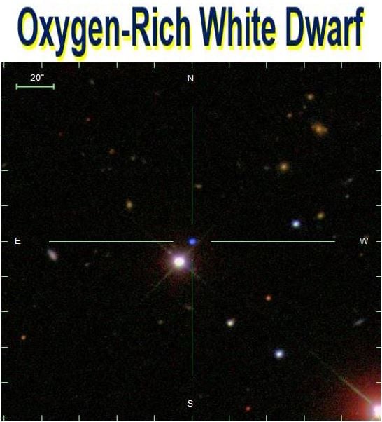 Oxygen rich white dwarf