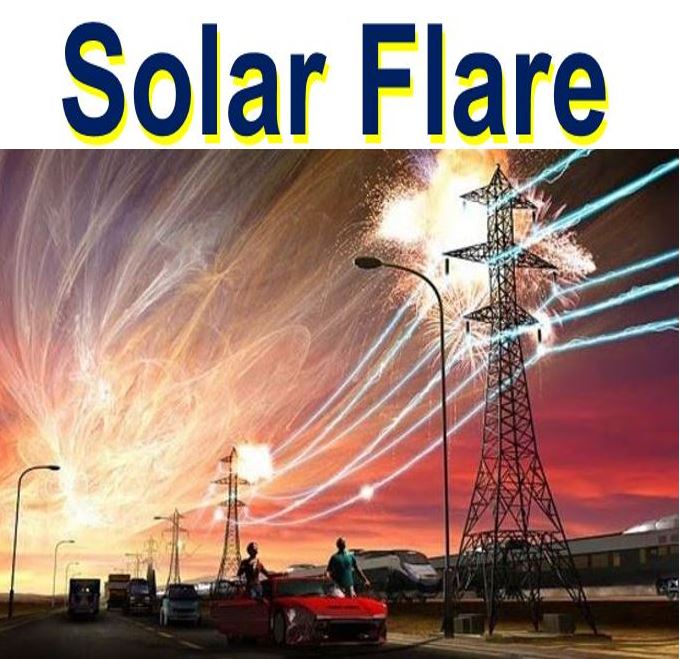 Solar flar hitting Earth