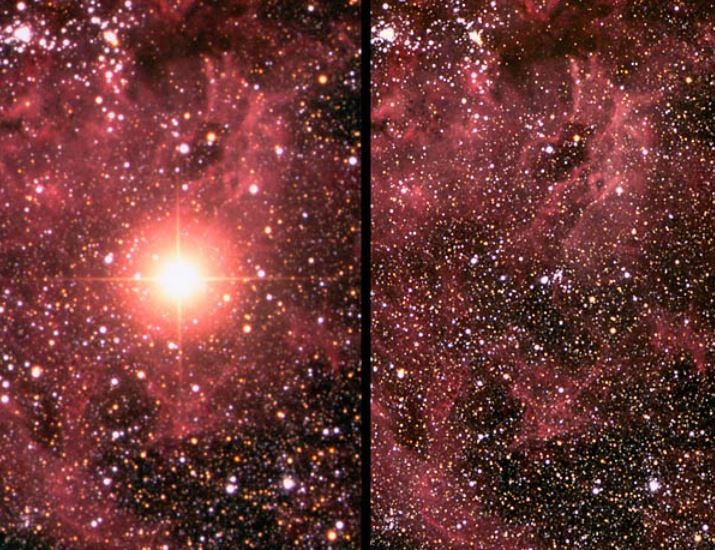 Supernova before and after