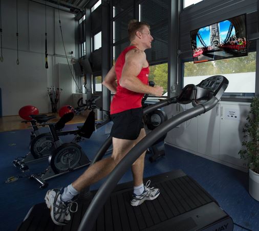 Tim Peake running on treadmill