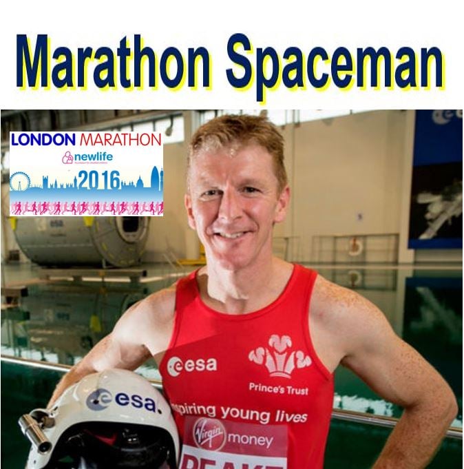 Time Peake London Marathon spaceman