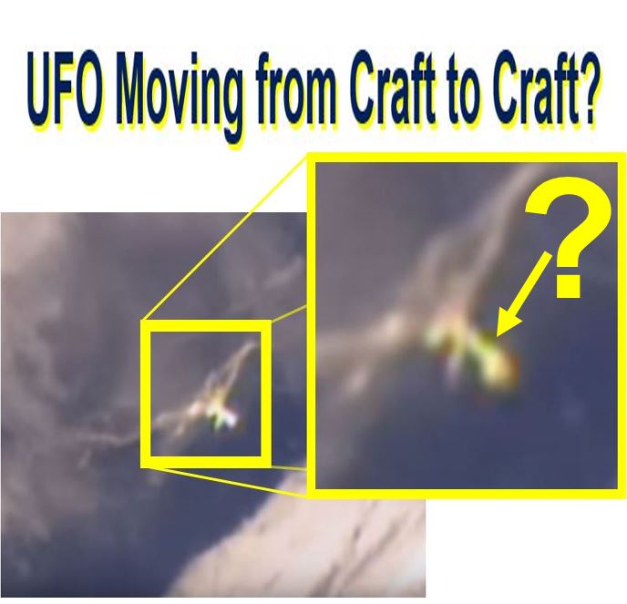 A UFO jumping from craft to craft