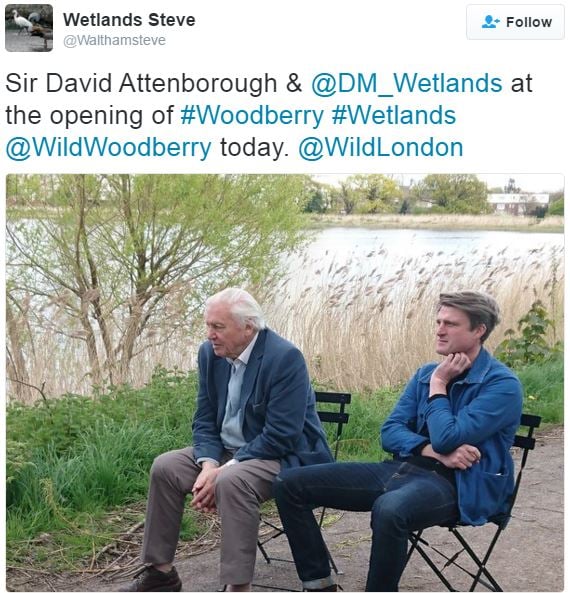 Attenborough opening Woodberry Wetlands