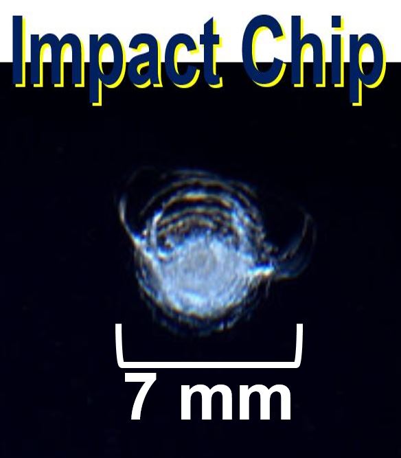 Impact chip caused by space debris
