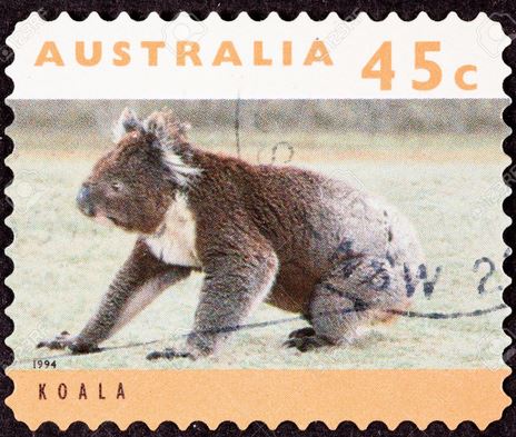 Koala on stamp