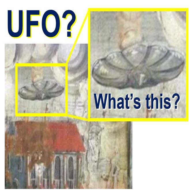 UFO in 17th century church wall Romania