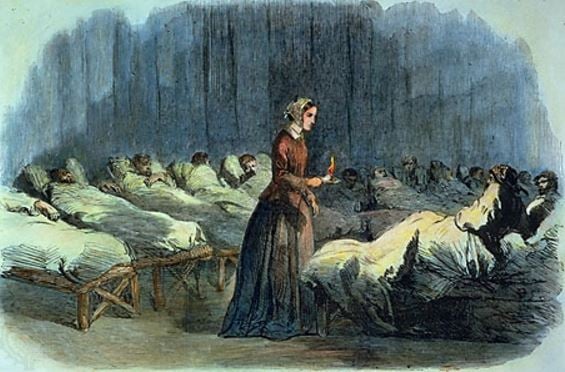 Florence Nightingale in hospital ward