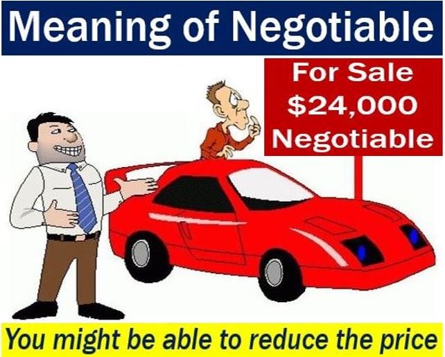 Negotiable - meaning and example