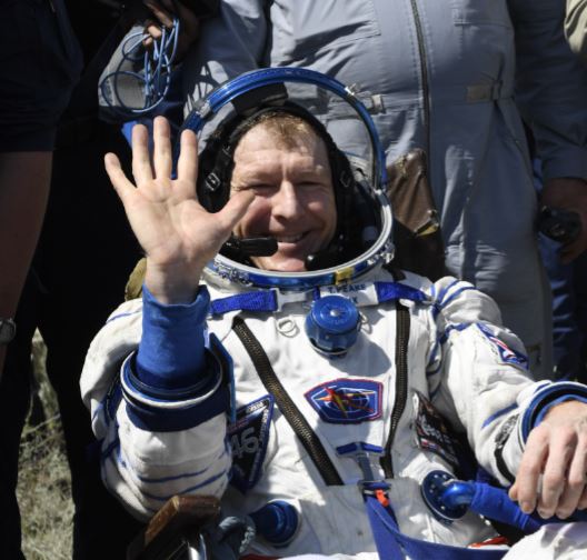 Tim Peake back on Earth