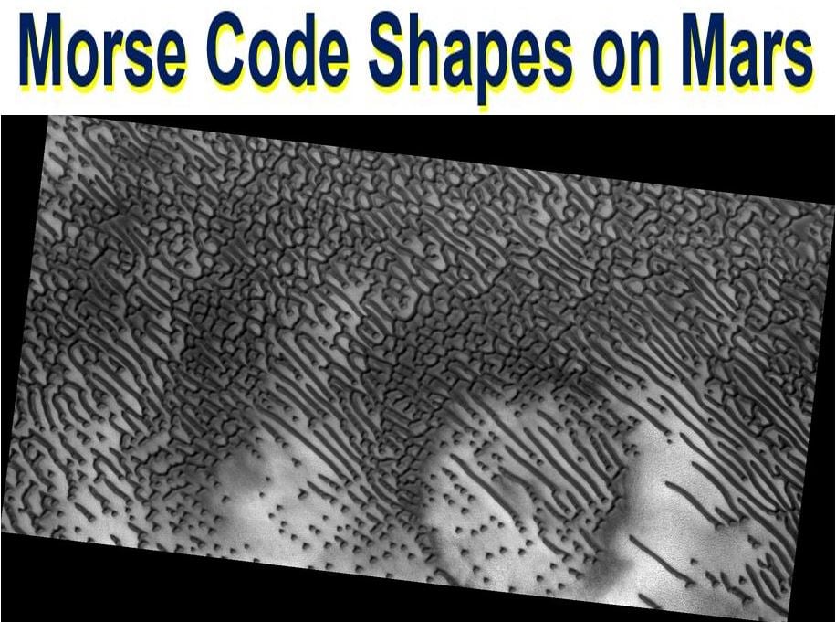 Image of Mars surface unusual shapes on dunes
