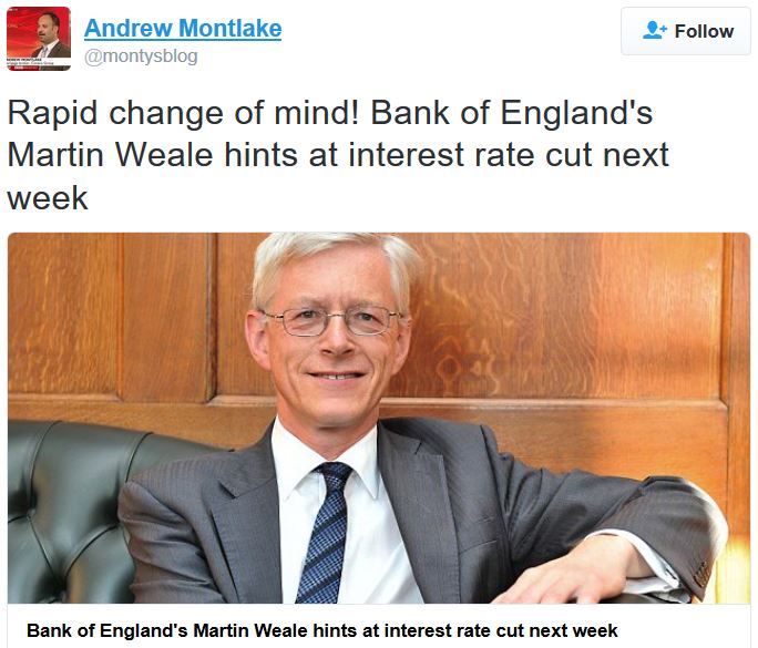Martin Weale BoE hints at rate cut