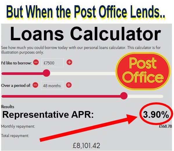 Post office charges interest to lend