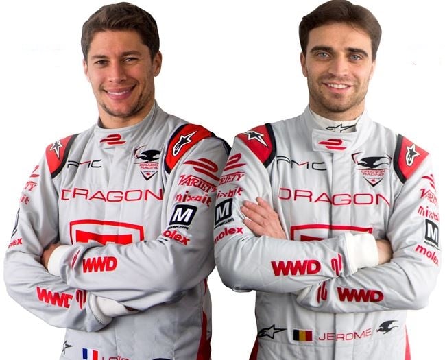 Racing drivers Loic Duval and Jerome Dambrosio