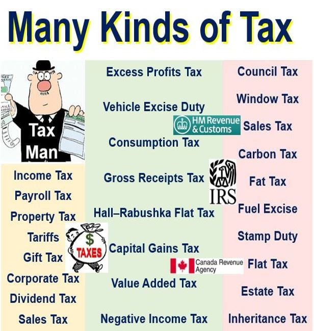 Many kinds of tax