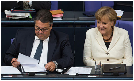 Sigmar Gabriel with Angela Merkel