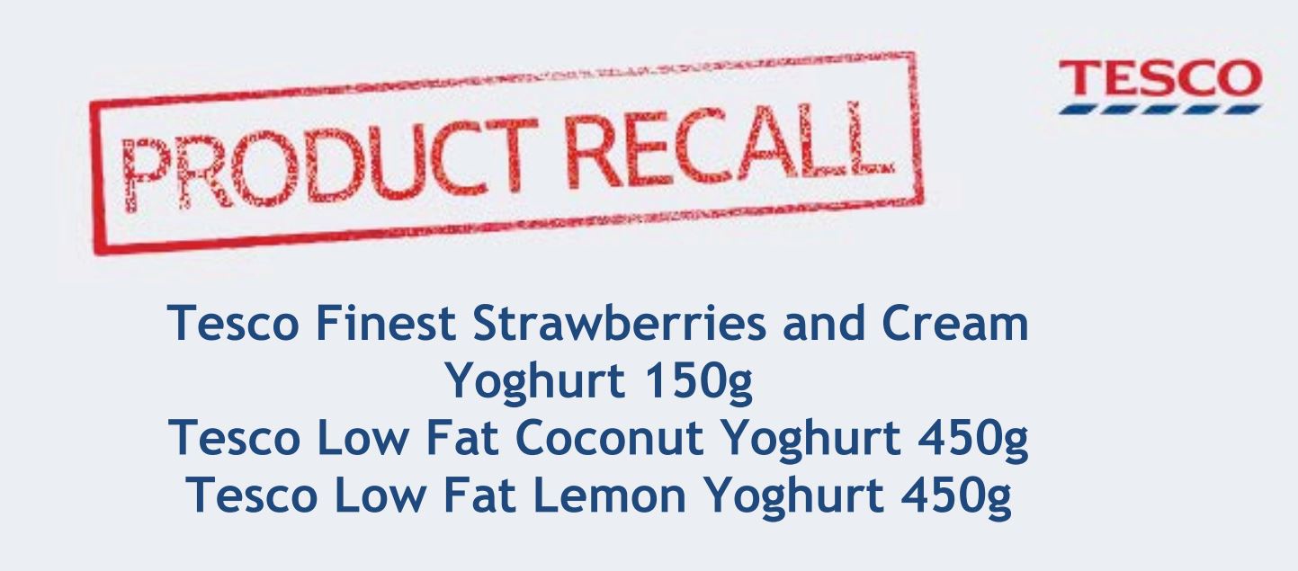 Tesco's notice to customers about yogurt recall