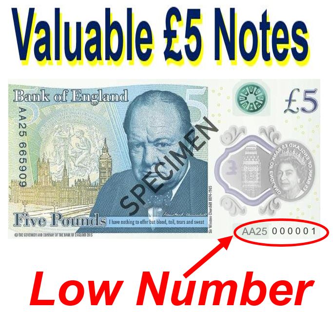 Valuable £5 notes