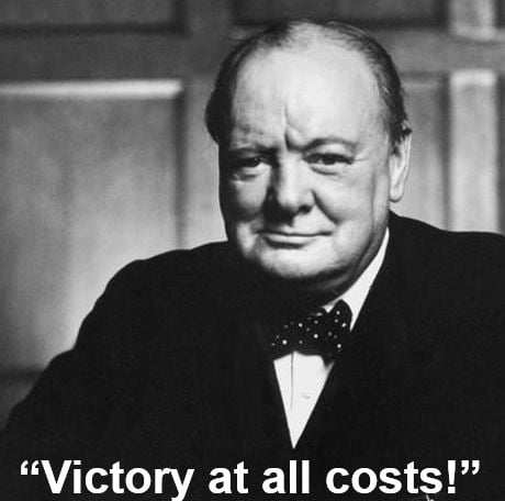 Winston Churchill victory at all costs