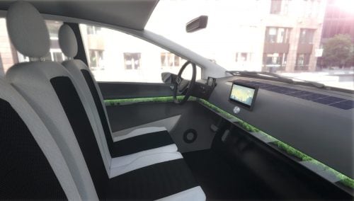 solar electric car Sion interior