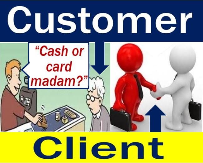 Customer vs client - image showing the difference