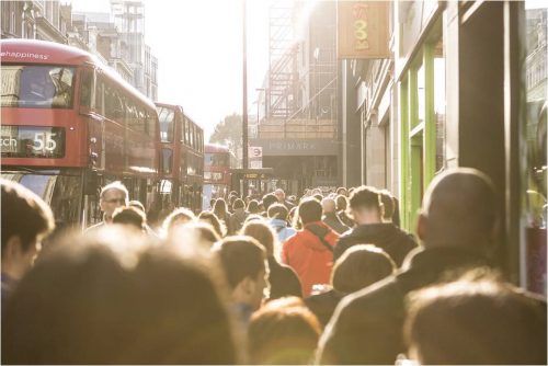 UK employment city crowd