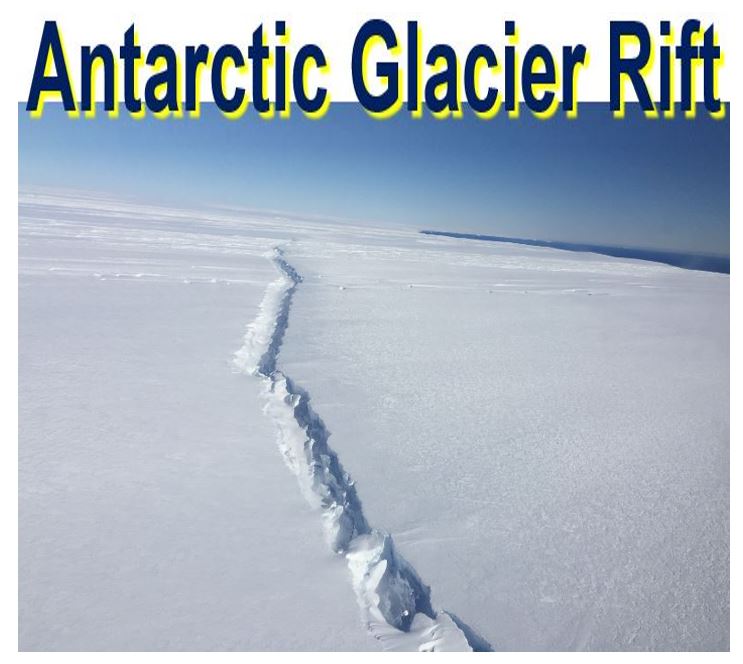 Antarctic glacier rift