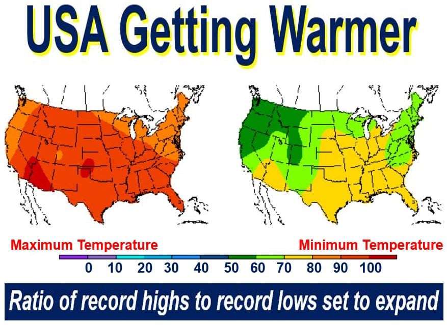 US Maps: days of record-breaking heat becoming more common