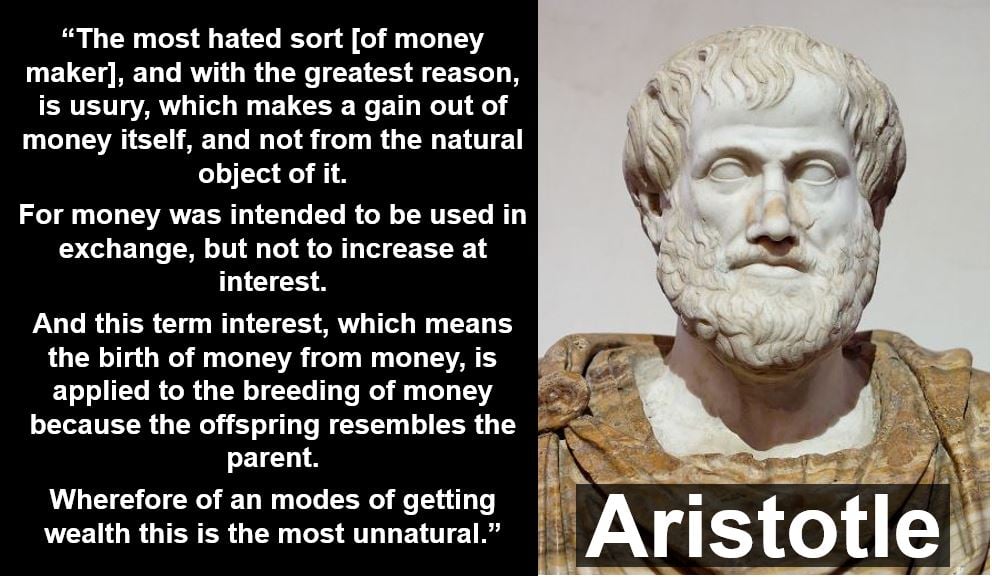 Aristotle usury quote