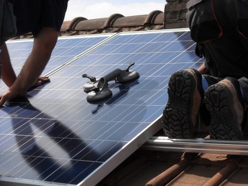 carbon gap installing solar panels