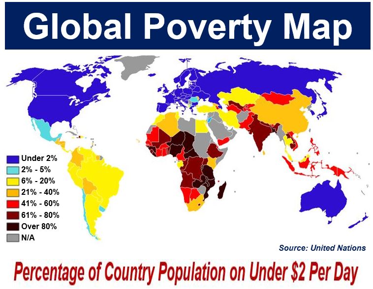 Poverty Map Of The World   United Nations Global Poverty Map 2009 