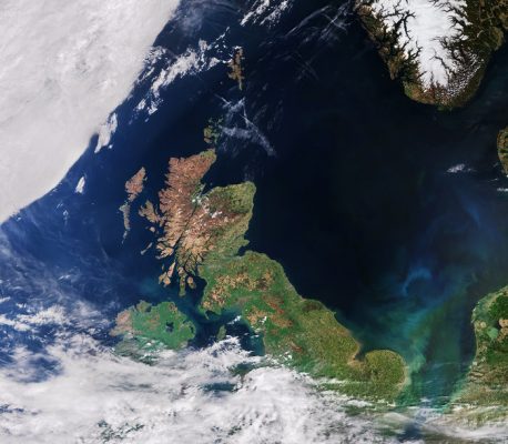 United Kingdom seen from satellite