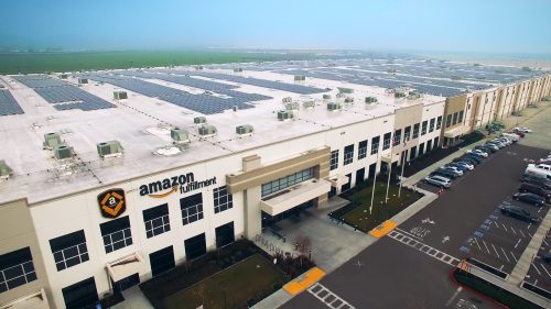 rooftop solar power Amazon warehouse