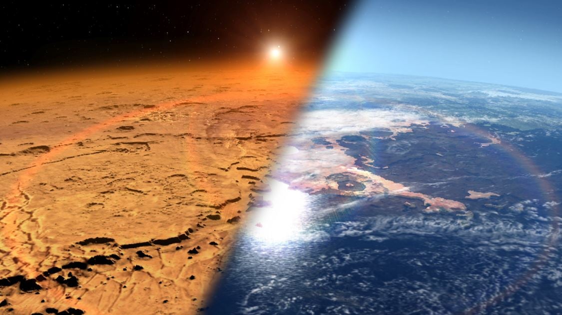 Mars atmosphere now and then