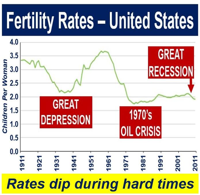 Replacement rate - US fertility rates