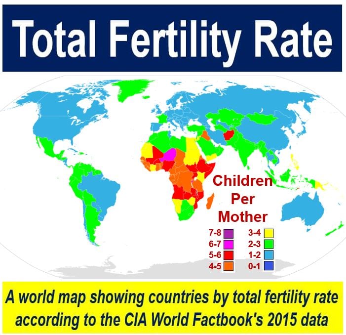 Total fertility rate by country