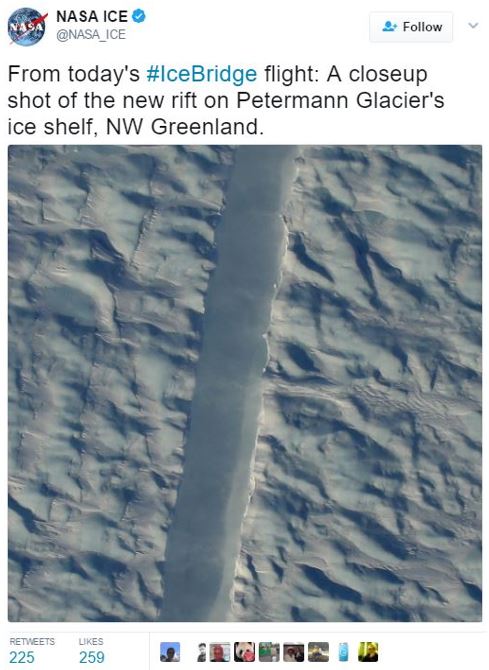 Glacier crack in Greenland