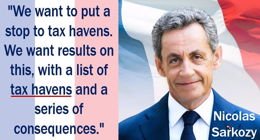 Nicolas Sarkozy - tax haven quote