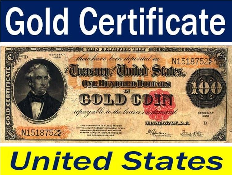 Gold certificate United States