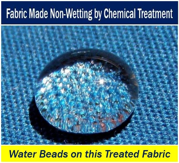 Fabric becomes non-wetting