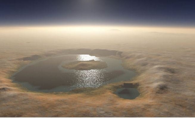 Gale crater full of water