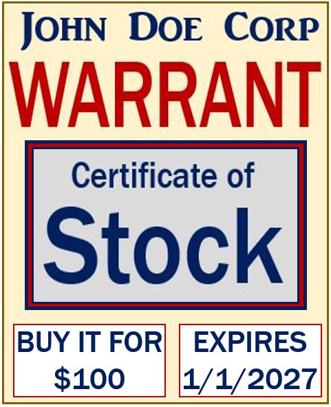 Warrant - in finance