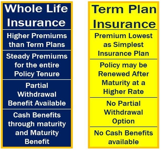 Whole Life Insurance vs Term Plan Insurance