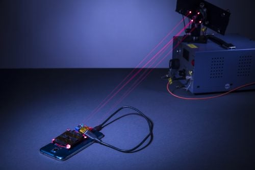 wireless charging smartphone with laser beams