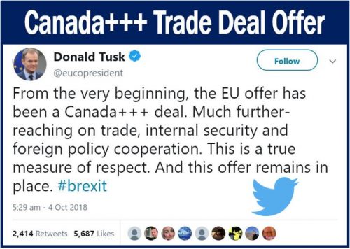 Canada+++ trade deal offer