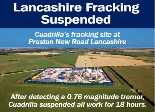 Earthquake halts Lancashire fracking