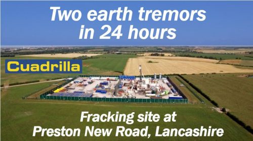 Fracking site earth tremors Lancashire